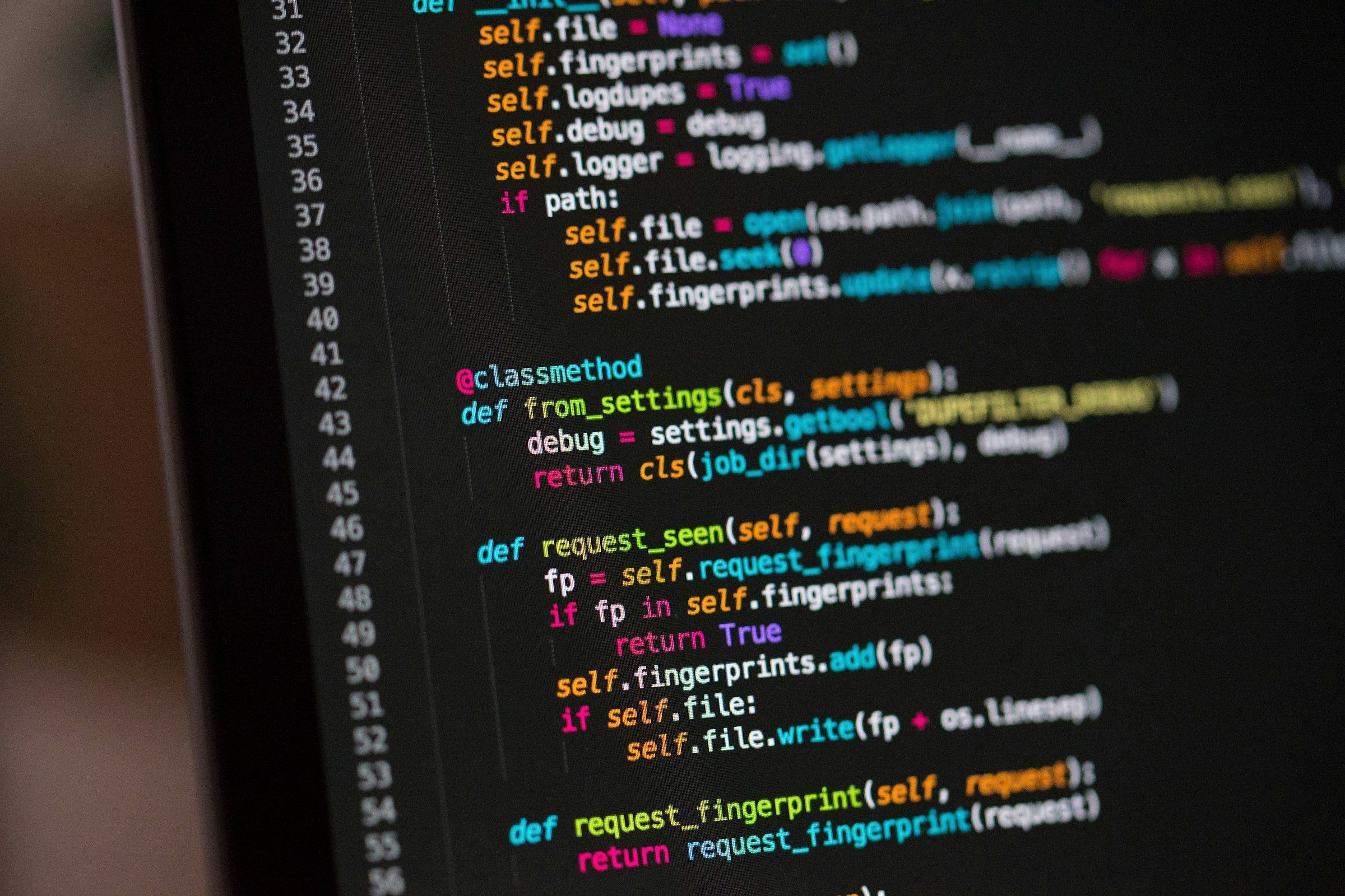 Nahaufnahme von Python-Quellcode auf einem Bildschirm